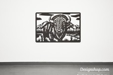 Bison in Mountain Wall Art