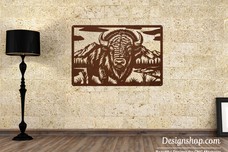 Bison in Mountain Wall Art