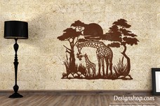 Giraffe and Baby Wall Art