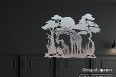 Giraffe and Baby Wall Art