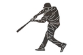 Batter Swinging Hard DXF File