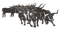 Texas Longhorn Stampede DXF File