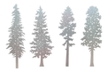 Four Tree Scenes DXF File