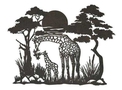 Giraffe and Baby Wall Art