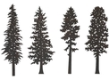 Four Tree Scenes DXF File