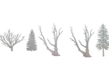 Five Tree Scenes DXF File