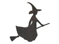 Witch Flying On Broom DXF File